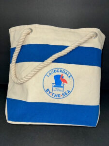 Blue/White Canvas Beach Tote