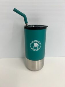 Teal Water Tumbler with Straw